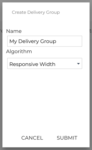 Delivery Group Modal